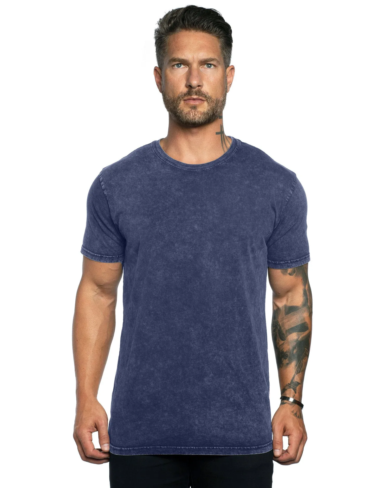 Stone Wash Relaxed Fit Crew Neck Tee