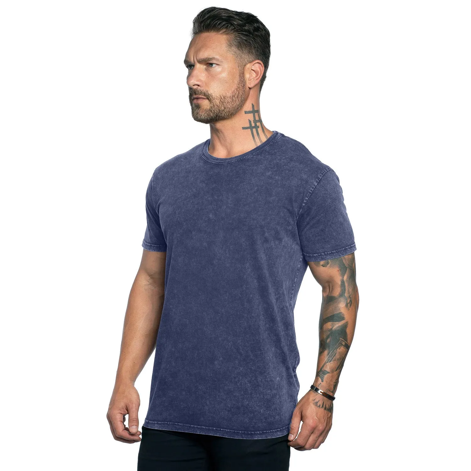 Stone Wash Relaxed Fit Crew Neck Tee