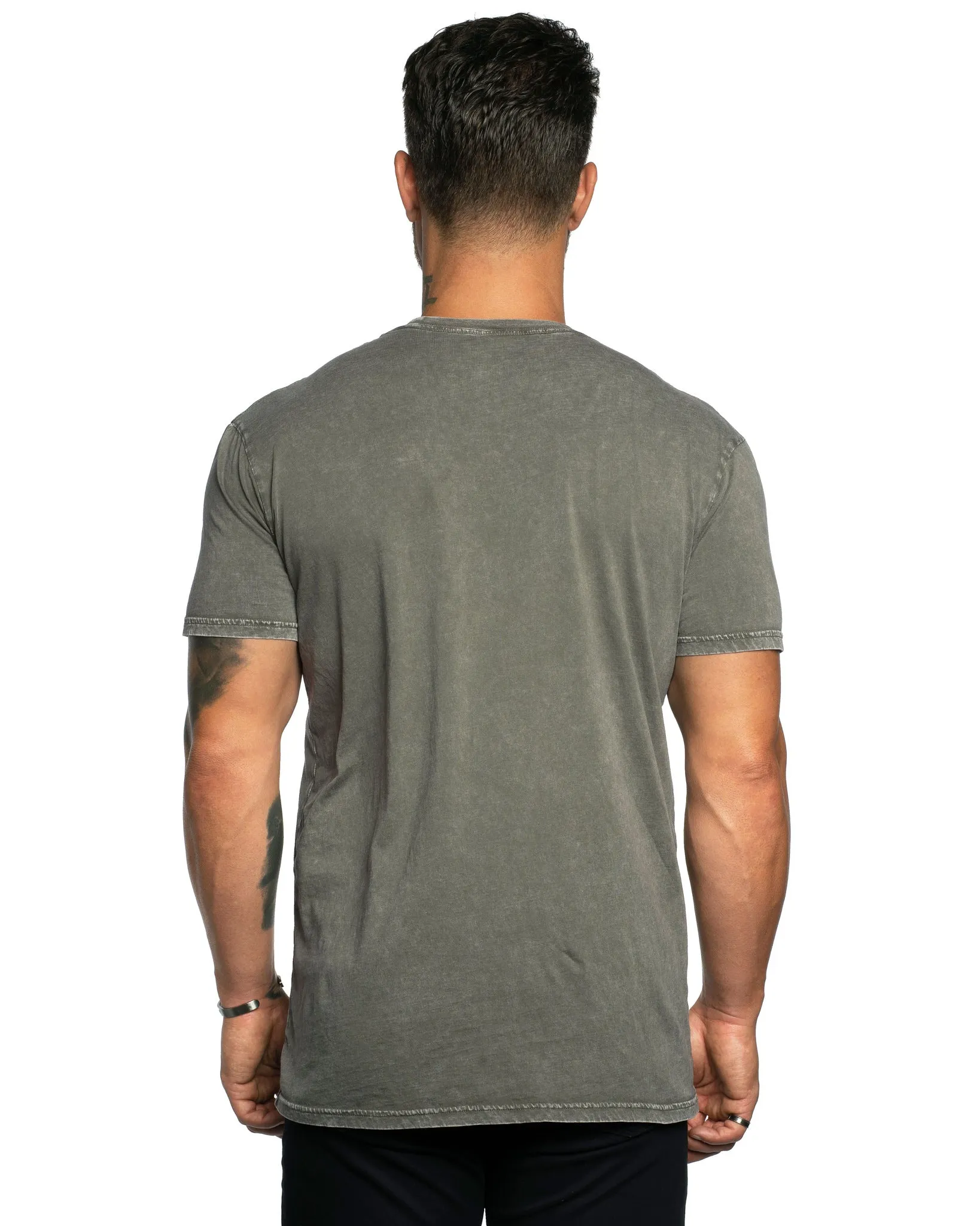 Stone Wash Relaxed Fit Crew Neck Tee