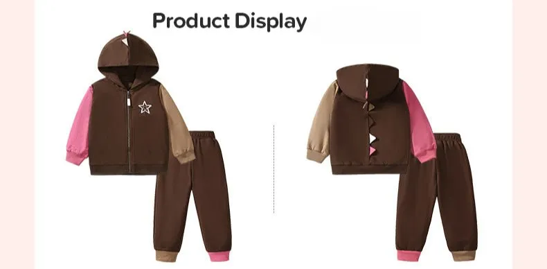 Toddler/Kid's Smiling Star Design Hooded Jacket with Pants Set