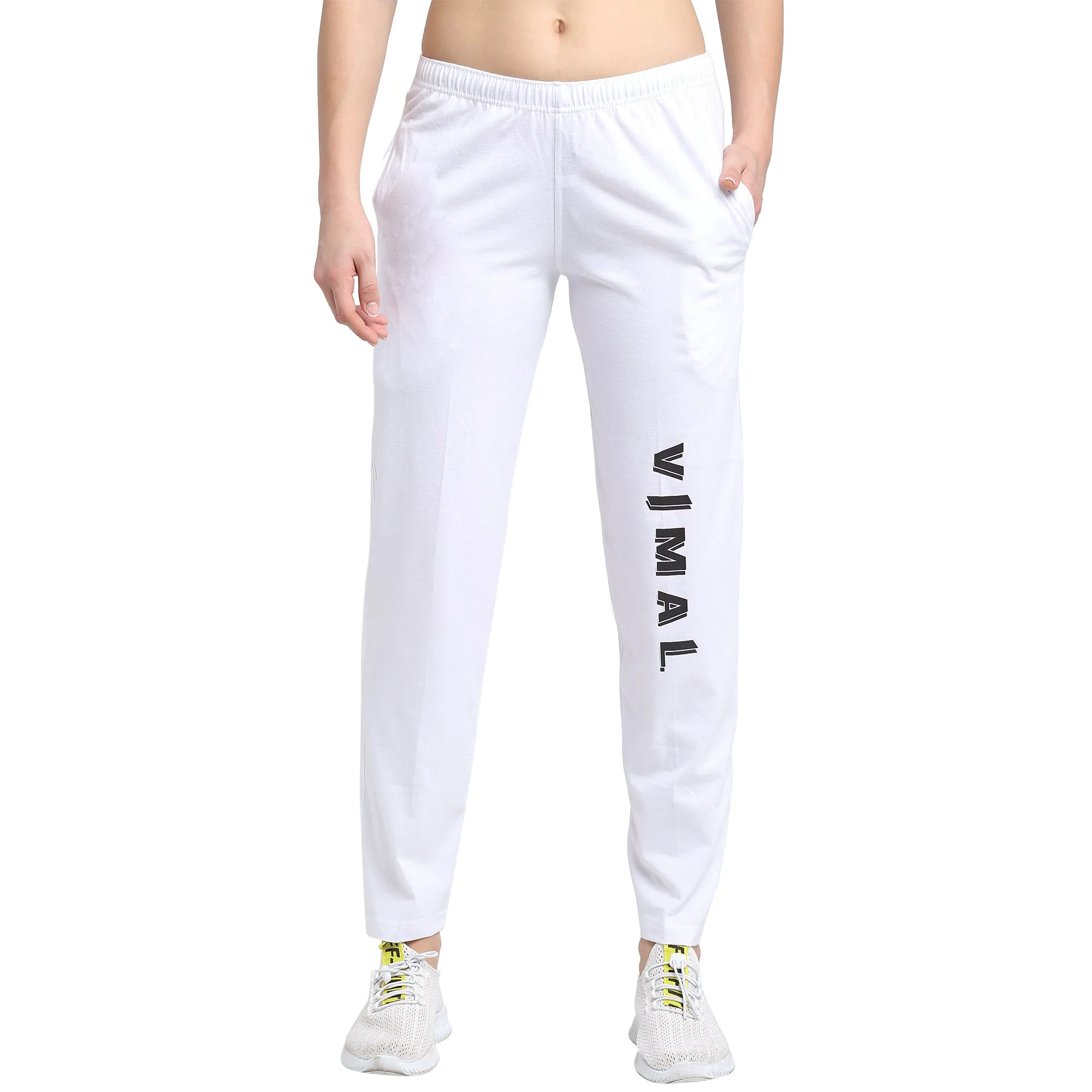 Vimal Jonney White Trackpant For Women's