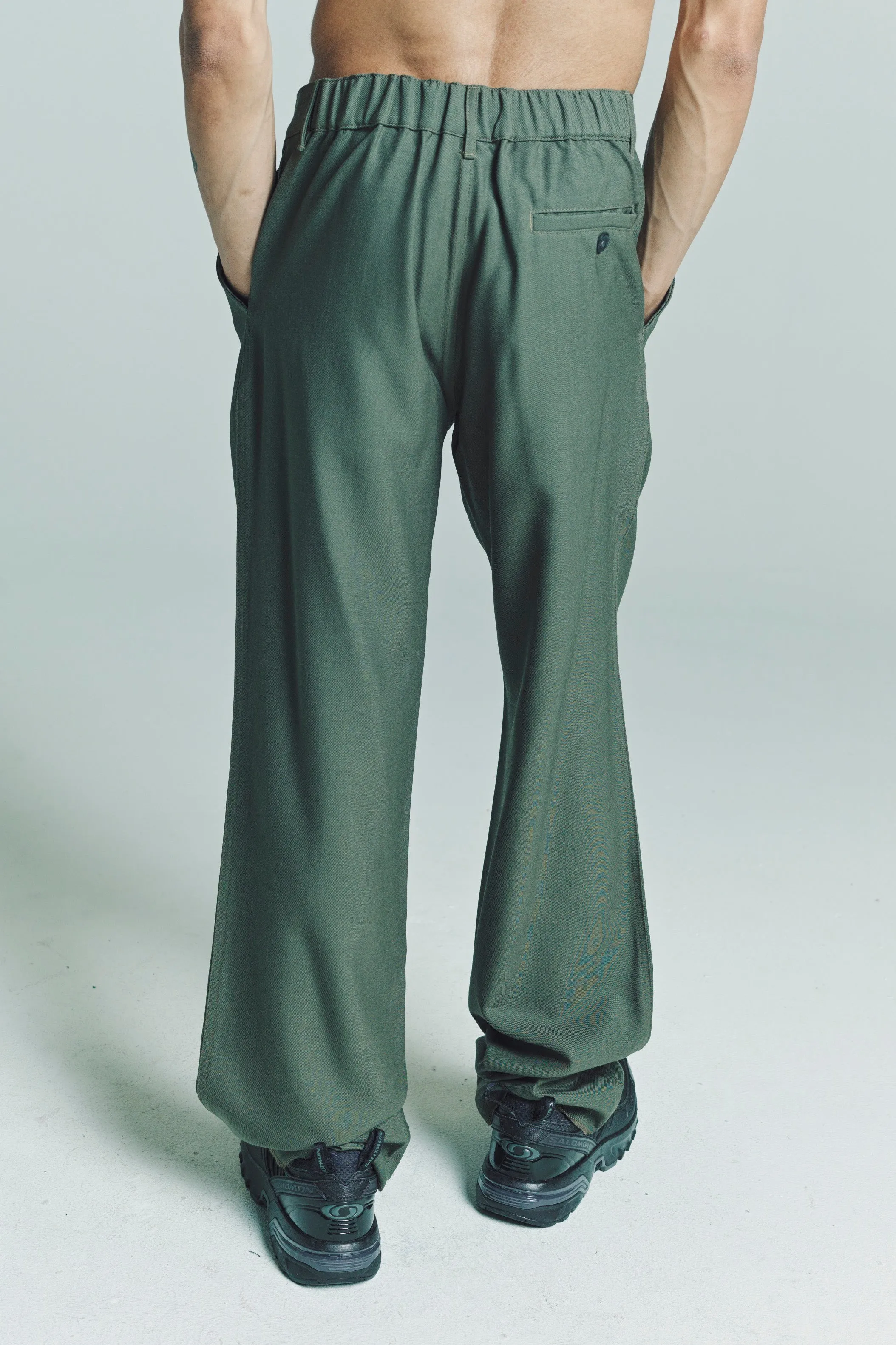 Washed Sage Titanus Wool Military Pants