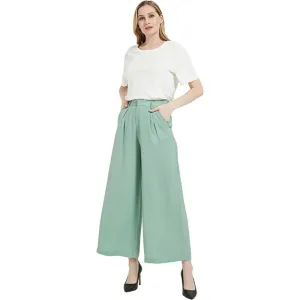 Women High Waist Casual Wide Leg Long Palazzo Regular Trousers