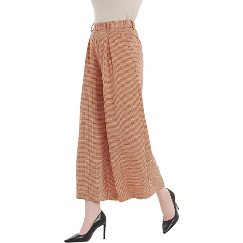 Women High Waist Casual Wide Leg Long Palazzo Regular Trousers