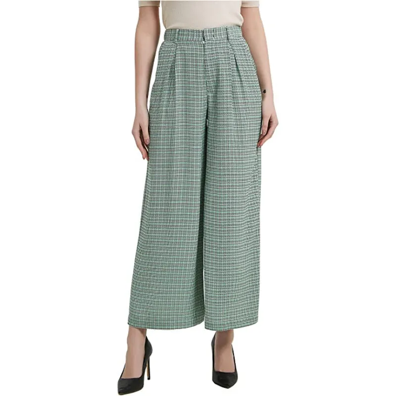 Women High Waist Casual Wide Leg Long Palazzo Regular Trousers