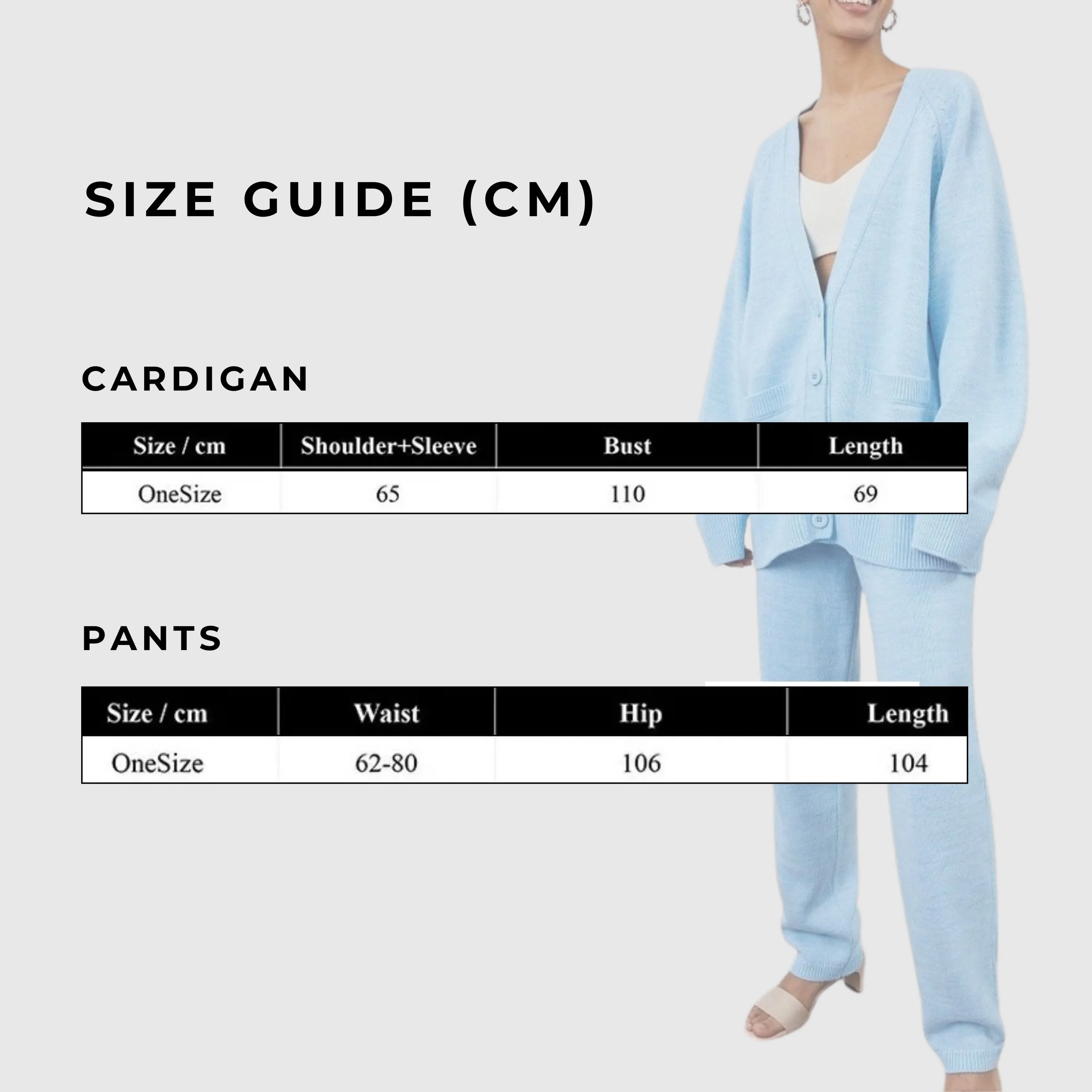 Women's Loose Wool Cardigan and Pants Outfit Set